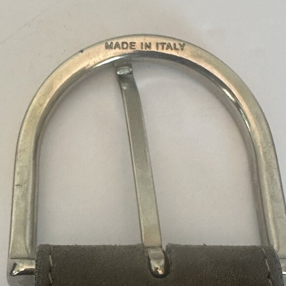 Tailored Sportsman Quilted Leather Belt Soft Gray Silver Sz Small Handmade Italy - Picture 11 of 11